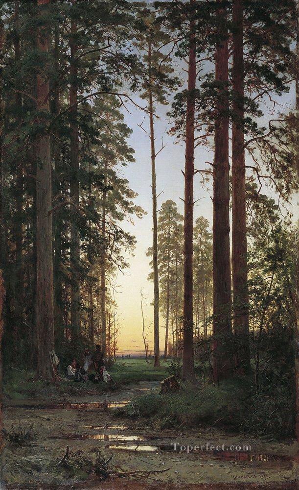 森の端 1879 古典的な風景 イワン・イワノビッチの木々油絵